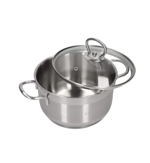 ZWIEGER ROCCA Komplet garnków z pokrywkami 10 el / stal nierdzewna + Patelnia 20, 24, 28 cm + pokrywki