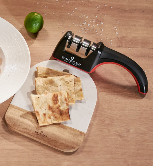 ZWIEGER DARQUE Komplet 5 noży w bloku drewnianym / stal nierdzewna + ostrzałka Rapid 