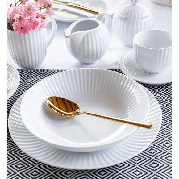 LUBIANA DAISY Serwis obiadowy 12 osób / 48 elementów | biała porcelana