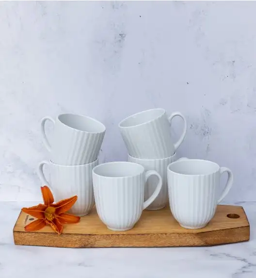 LUBIANA DAISY Serwis obiadowo - kawowy 12 osób / 76 elementów | biała porcelana