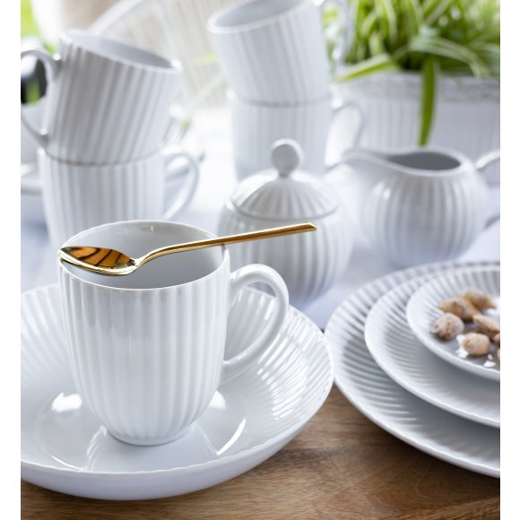 LUBIANA DAISY Serwis obiadowo - kawowy 18 osób / 112 elementów | biała porcelana