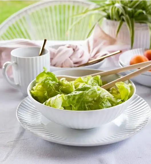 LUBIANA DAISY Komplet 2 salaterek 21, 26 cm | biała porcelana