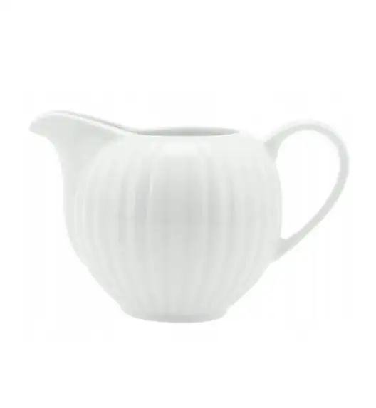 LUBIANA DAISY Komplet cukiernica 250 ml z pokrywką + mlecznik 300 ml | biała porcelana 