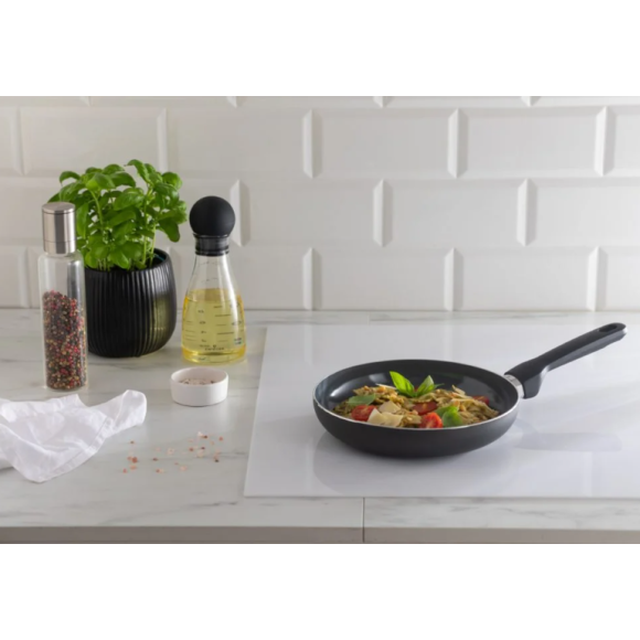 ZWIEGER VIRTU Komplet Patelnia 20, 24, 28 cm +pokrywki silikonowe | aluminium | powłoka ceramiczna | indukcja