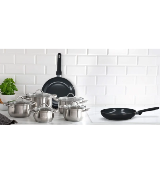 ZWIEGER VIRTU Komplet Patelnia 20, 24, 28 cm +pokrywki silikonowe | aluminium | powłoka ceramiczna | indukcja