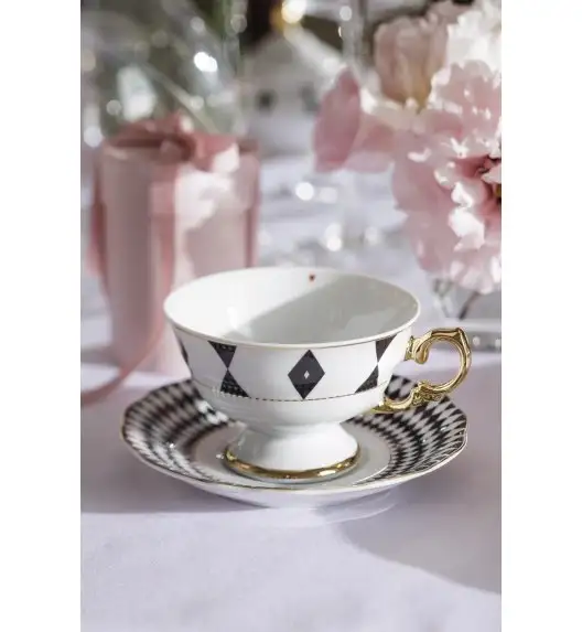 ĆMIELÓW ALASKA G539 DAMA KIER Spodek pod filiżankę 14 cm / duże kółko / porcelana