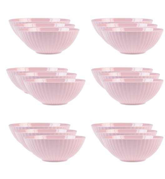 LUBIANA DAISY SUNSET K7 Komplet 18 x salaterka 17 cm / różowy