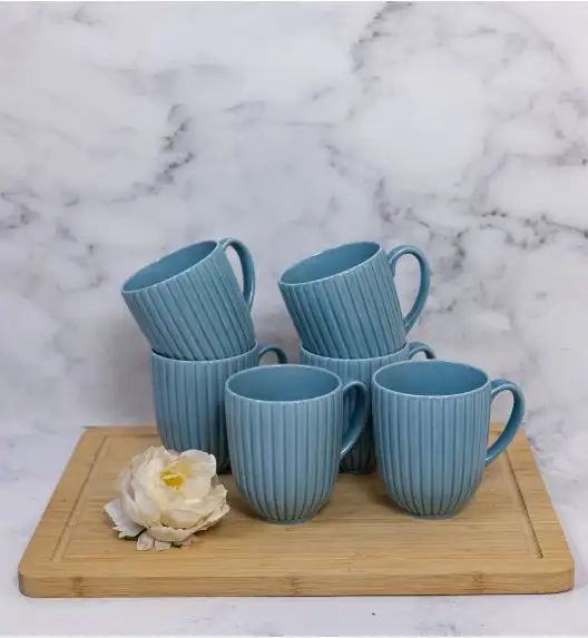 LUBIANA DAISY WATERFALL K6 Komplet 18 kubków 350 ml / turkusowy