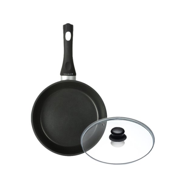 AMBITION MAGNAT Patelnia z pokrywką / Ø 20 cm / aluminium, szkło