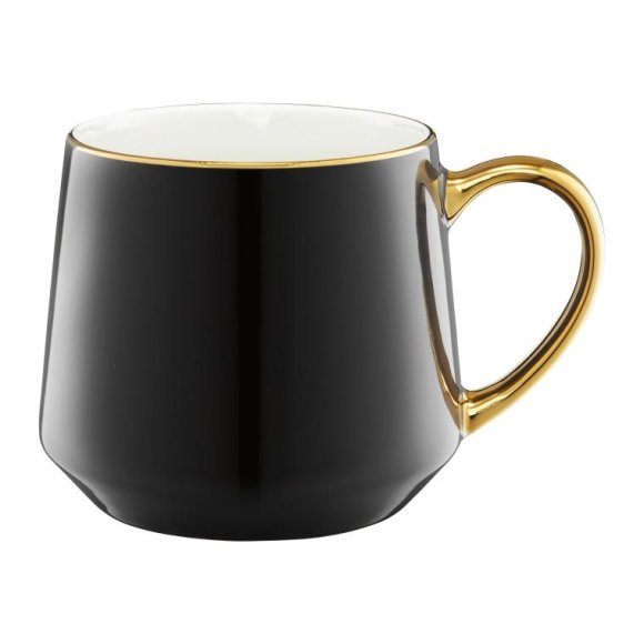 AMBITION ROYAL Kubek 460 ml / czarny ze złotym zdobieniem 
