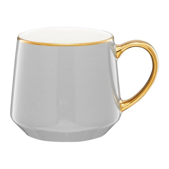 AMBITION ROYAL Kubek 460 ml / jasno-szary ze złotym zdobieniem 