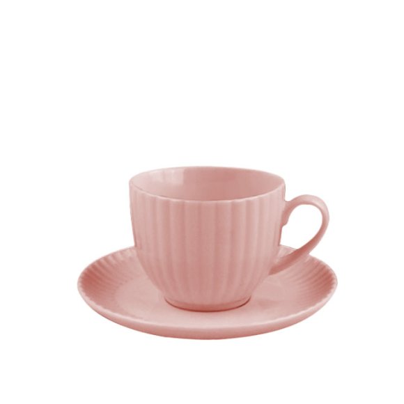 LUBIANA DAISY SUNSET K7 Komplet 18x filiżanka 200 ml + spodek 14,5 cm / różowy