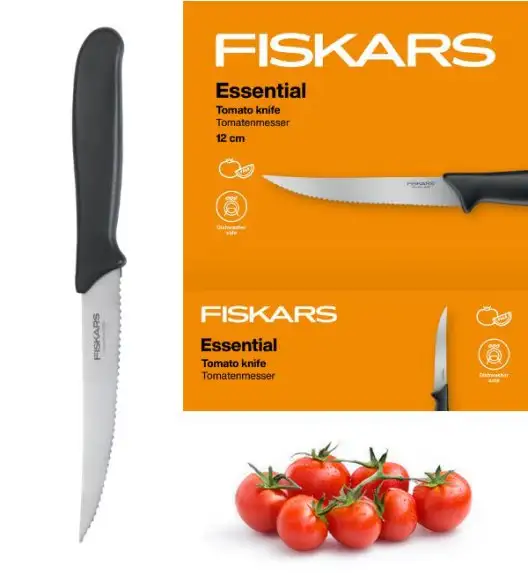 FISKARS ESSENTIAL 1023816 Nóż do pomidorów 11 cm / stal nierdzewna 