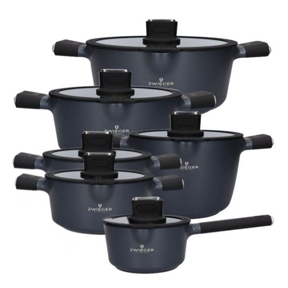 ZWIEGER VESNA Komplet 6 garnków z pokrywkami / GREBLON C3 non-stick / indukcja