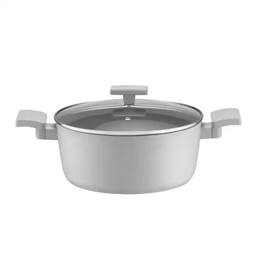 AMBITION GRIS Garnek z pokrywką 20 cm / 2,2 l / aluminium / z powłoką Qualum Basic