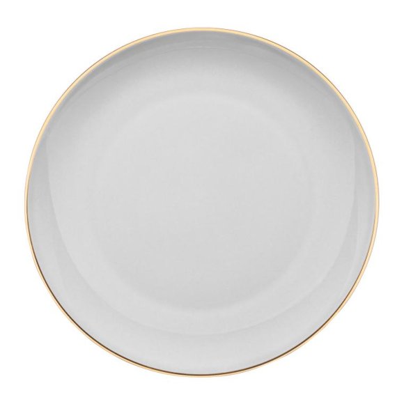 AMBITION ROYAL Talerz deserowy 19 cm / szary ze złotym zdobieniem 