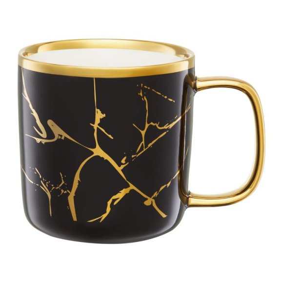 AMBITION ROYAL Kubek 370 ml / czarny ze złotym zdobieniem 