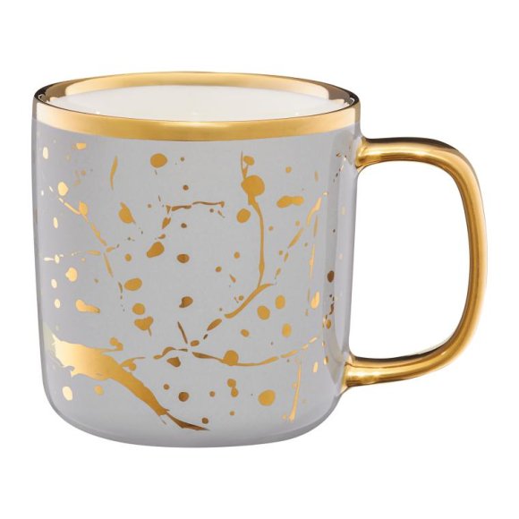 AMBITION ROYAL Kubek 370 ml / szary ze złotym zdobieniem 