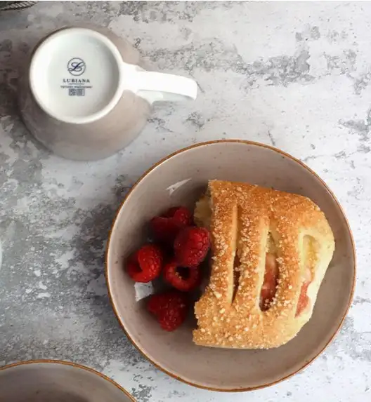 WYPRZEDAŻ! LUBIANA BOSS 6630T Spodek do filiżanki 200 ml / brązowy / porcelana ręcznie malowana