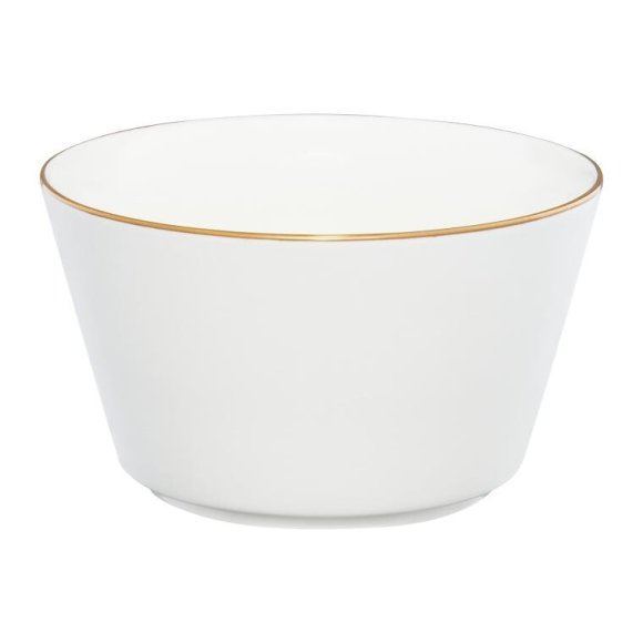 AMBITION ROYAL Salaterka 14 cm / stożek / biała ze złotym zdobieniem 