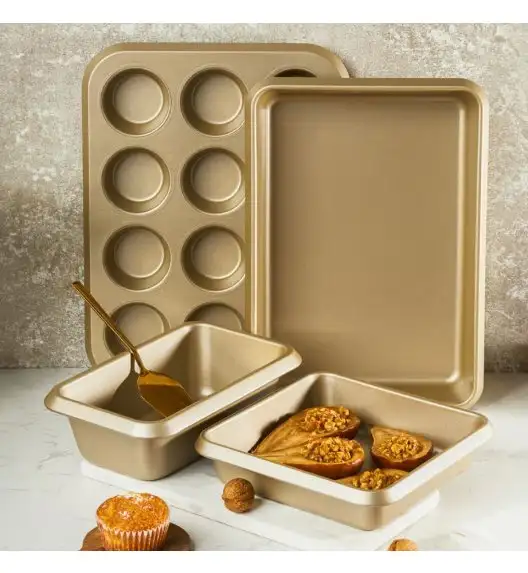 AMBITION ROYAL Forma do 12 szt. muffinek  / złota / prostokątna