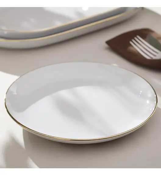 WYPRZEDAŻ! CHODZIEŻ CITY ZŁOTY B326 Komplet 12 talerzy dla 6 osób / porcelana