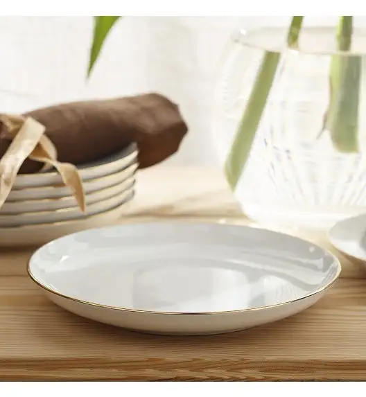 WYPRZEDAŻ! CHODZIEŻ CITY ZŁOTY B326 Komplet 12 talerzy dla 6 osób / porcelana