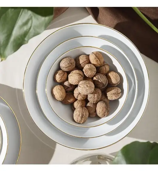 WYPRZEDAŻ! CHODZIEŻ CITY ZŁOTY B326 Komplet 12 talerzy dla 6 osób / porcelana