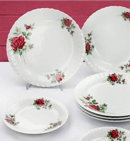 WYPRZEDAŻ! CHODZIEŻ IWONA B826 Komplet 12 talerzy dla 4 osób / porcelana