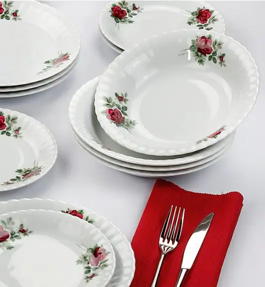 WYPRZEDAŻ! CHODZIEŻ IWONA B826 Komplet 12 talerzy dla 4 osób / porcelana