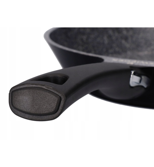 ZWIEGER BLACK STONE CONNECT Patelnia 24 cm z odczepianą rączką + pokrywka uniwersalna 24/26/28 cm | GREBLON non-stick
