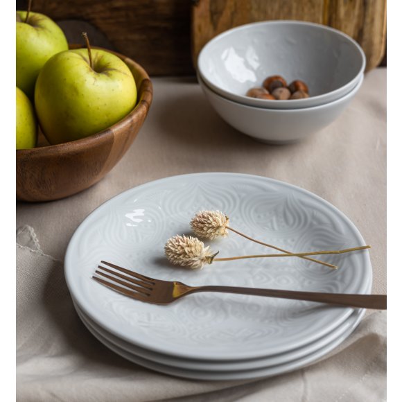 LUBIANA ORIENTAL | BIAŁY | Talerz deserowy 21 cm x 6 SZT. | porcelana luz 