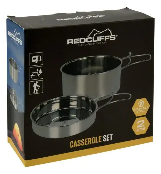 REDCLIFFS Zestaw do zapiekania / garnki turystyczne / 2 szt. / stal nierdzewna