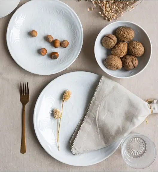 LUBIANA ORIENTAL | BIAŁY | Talerz deserowy 21 cm x 18 SZT. | porcelana luz 