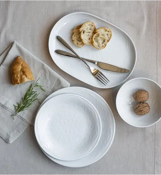 LUBIANA ORIENTAL | BIAŁY | Talerz obiadowy 25 cm - 12 SZT. | porcelana luz 