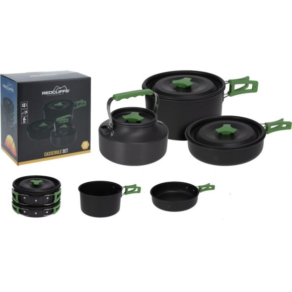 REDCLIFFS Zestaw garnków turystycznych z pokrywkami / 3 szt. / aluminium