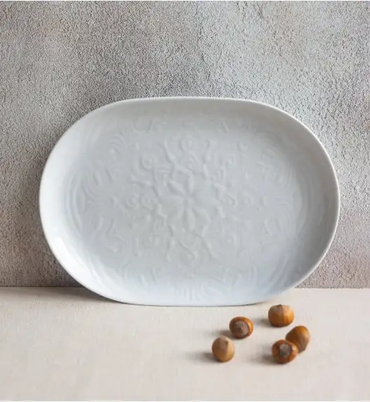 LUBIANA ORIENTAL | BIAŁY | Półmis owalny 28 cm - 6 SZT. | porcelana luz 