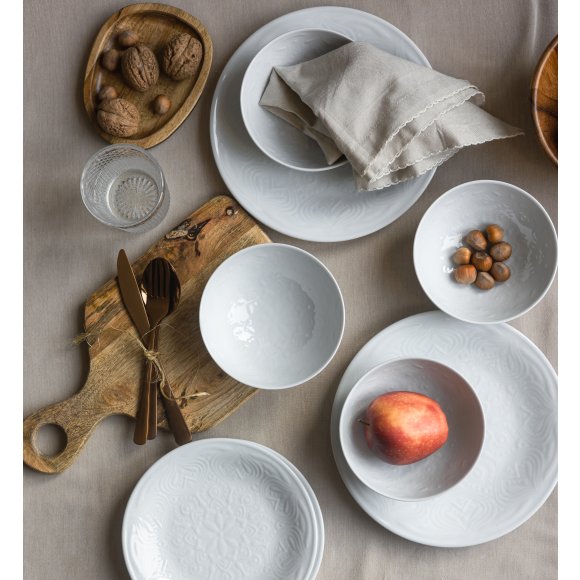 LUBIANA ORIENTAL | BIAŁY | Serwis obiadowy 6/18 el | porcelana