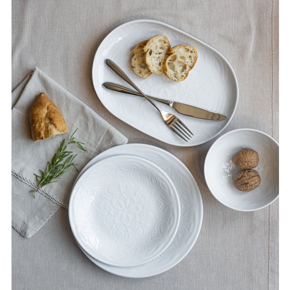 LUBIANA ORIENTAL | BIAŁY | Serwis obiadowy 18/54 el | porcelana