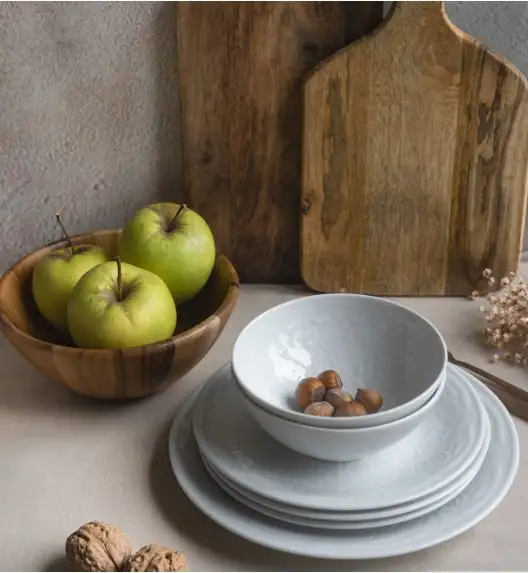 LUBIANA ORIENTAL | BIAŁY | Serwis obiadowy z półmisem 12/37 el  | porcelana