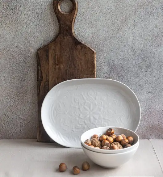 LUBIANA ORIENTAL | BIAŁY | Serwis obiadowy z półmisem 12/37 el  | porcelana