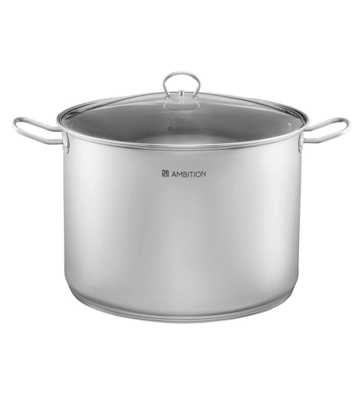 WYPRZEDAŻ! AMBITION ACERO Garnek wysoki z pokrywką 40 cm / 35 l / stal nierdzewna