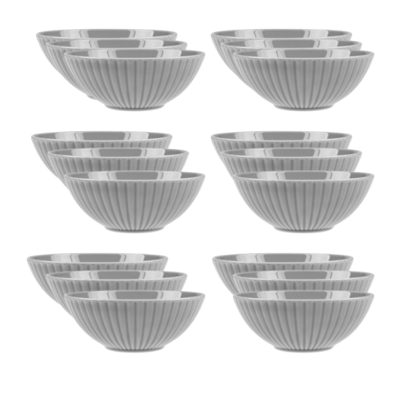 LUBIANA DAISY CLOUD K1 Komplet 18 x salaterka 17 cm / szary