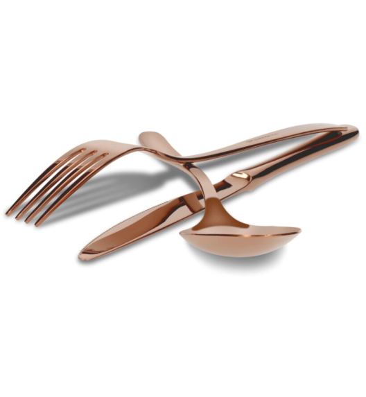 ZWIEGER VESPER COPPERY Sztućce komplet 72 elementy dla 18 osób / miedziane