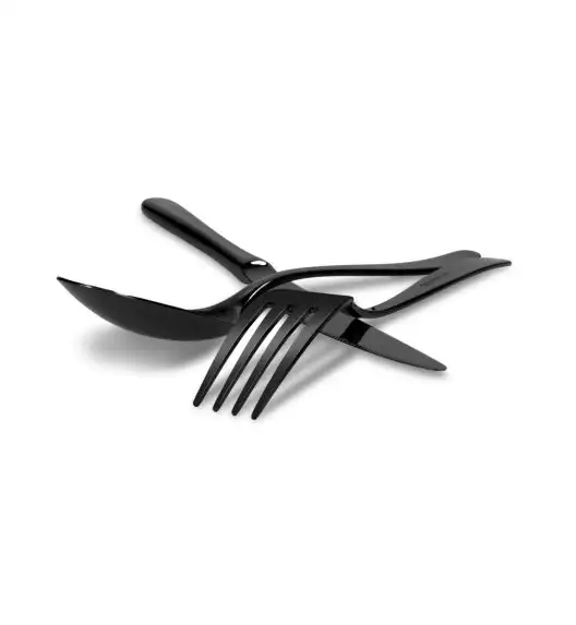 ZWIEGER VESPER BLACK Sztućce komplet 24 elementy dla 6 osób / czarne