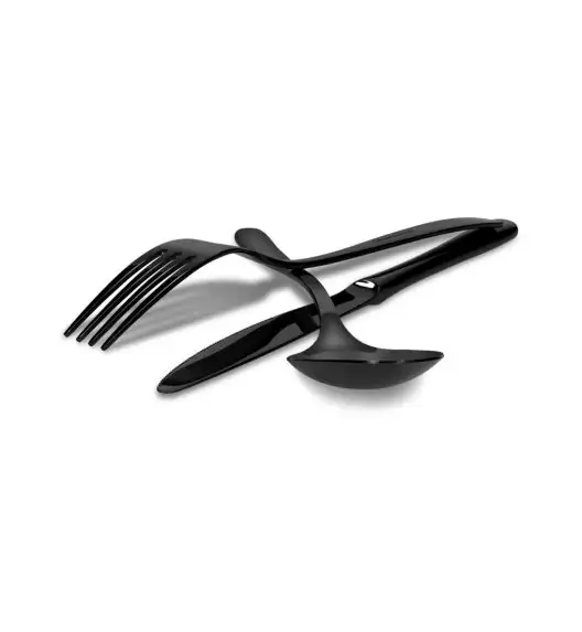 ZWIEGER VESPER BLACK Sztućce komplet 24 elementy dla 6 osób / czarne