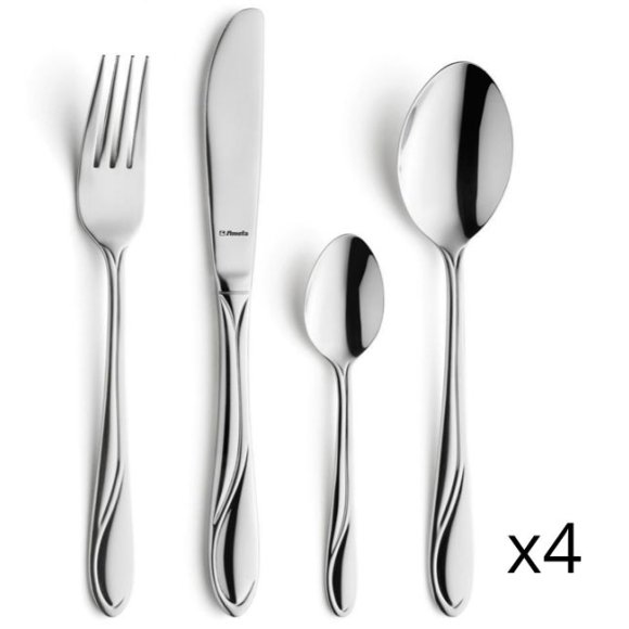 AMEFA WHISPER Sztućce UE 16 elementów dla 4 osób / stal nierdzewna / luzem