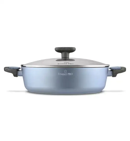 STARKE PRO DOUBLE Patelnia 28 cm z pokrywką / dwa uchwyty / non-stick / indukcja