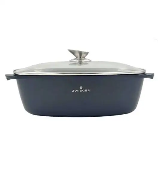 ZWIEGER BLACK STONE Zestaw garnków z pokrywkami 20, 24, 28 cm + Brytfanna 32 cm / GREBLON C3 GRANITE non-stick