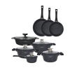 ZWIEGER BLACK STONE Zestaw garnków z pokrywkami 20, 24, 28 cm + Rondel 16 cm + Patelnie 20, 24, 28 cm + Brytfanna 33 cm